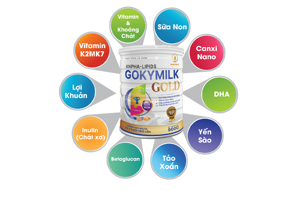 10 đặc điểm nổi bật của sữa non Anpha Lipids Gokymilk Gold